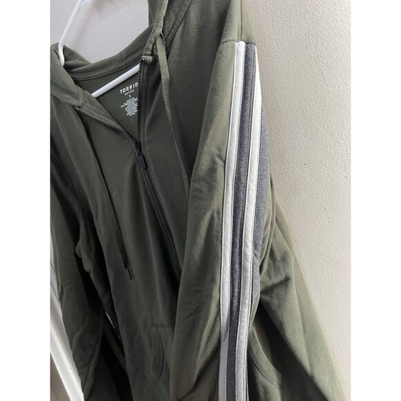 Torrid Active Women’s Olive Green Size 1 Jacket Knit Plus Size Yoga Athleisure - Picture 3 of 8